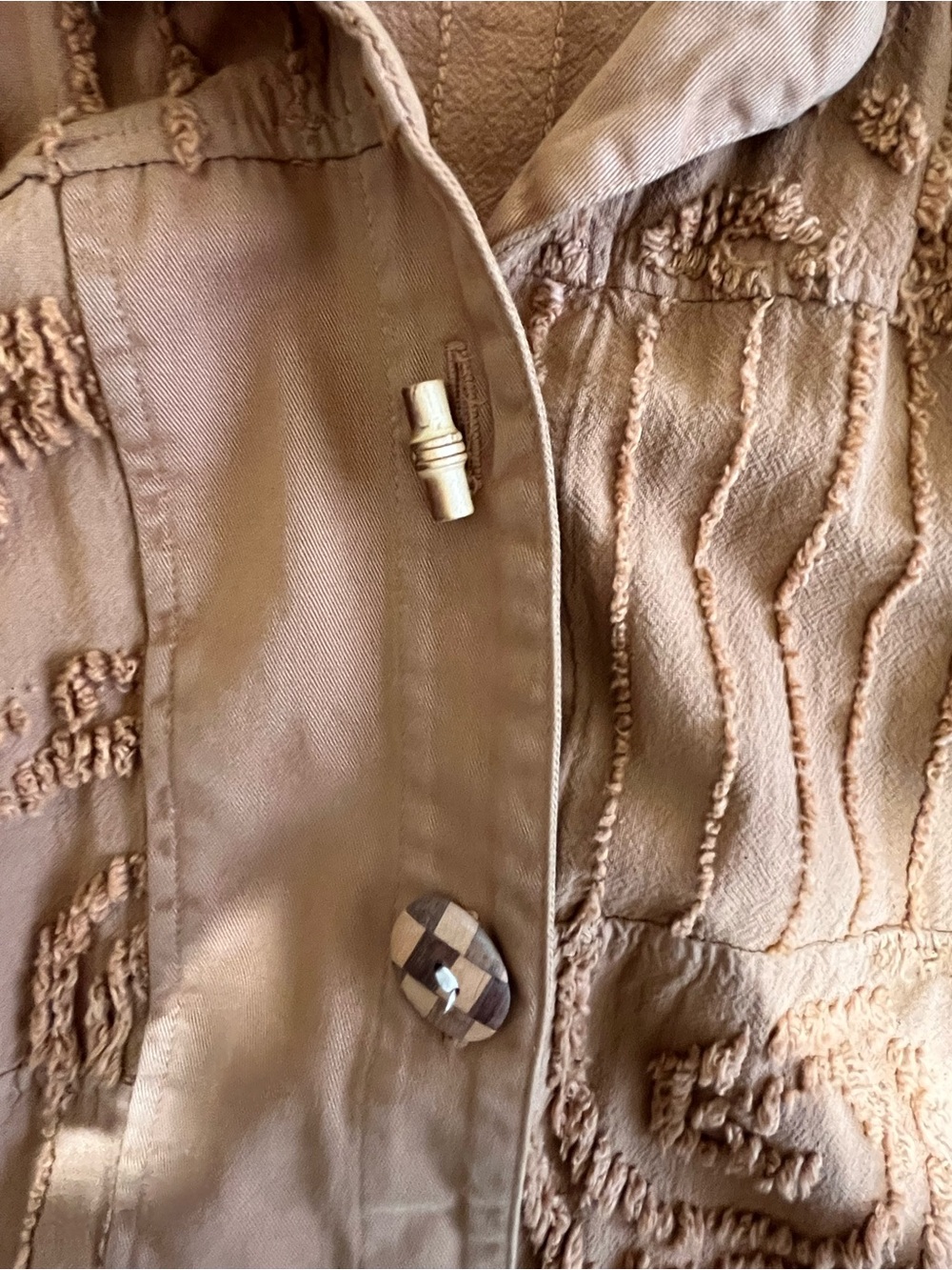 Textured Button-Front Jean Jacket in Rust - Picture 4 of 10